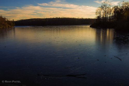 Evening Glow on a Frozen Lake