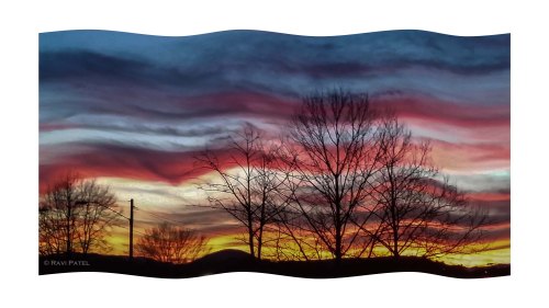 Sunset in Hickory as a Flag