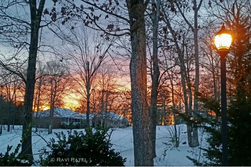 A Winter Sunset Sky by the Light